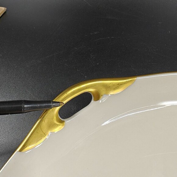 Pickard China Hand Decorated Poinsettia Plate Platter Porcelain USA Holiday VTG - Picture 6 of 16